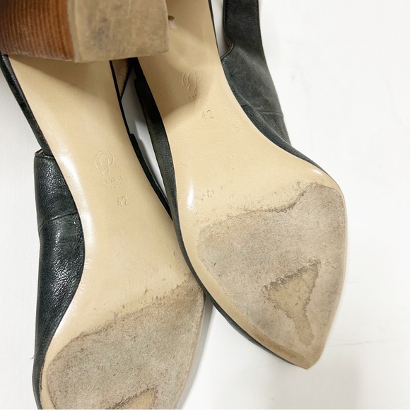 M. Gemi Calamo High Heels Slingback Pointed Toe Gray Leather Size (42/11) - Picture 4 of 7